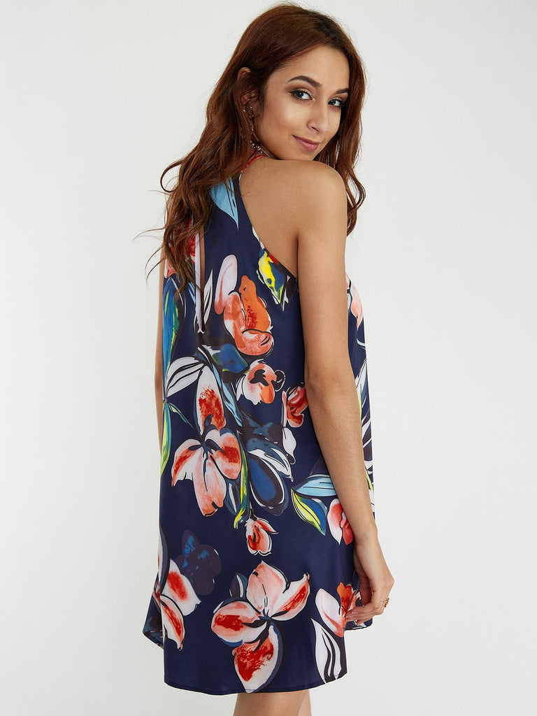 Womens Navy Floral Dresses