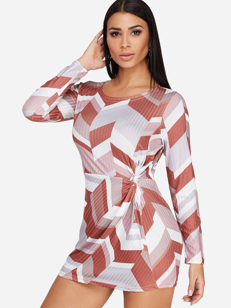Ladies Color Block Mini Dresses