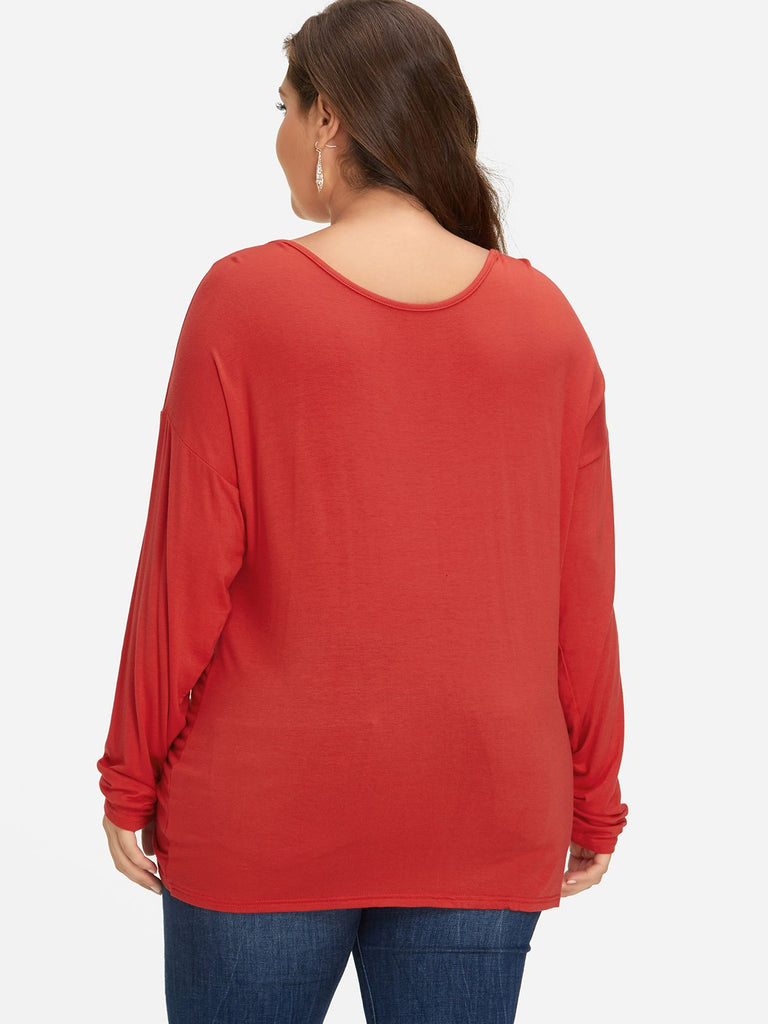 Womens Red Plus Size Tops