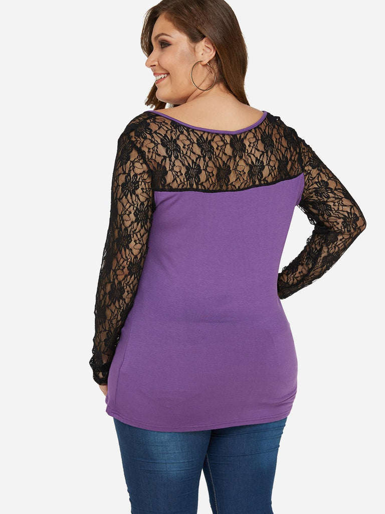 Womens Purple Plus Size Tops