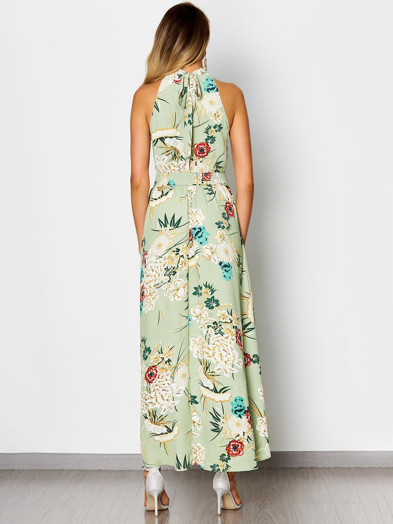 Womens Green Floral Dresses