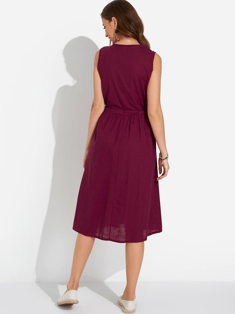 Womens Burgundy Casual Dresses