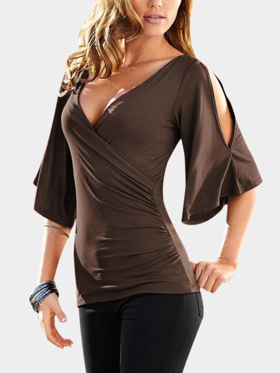 Ladies Deep V Neck Blouses