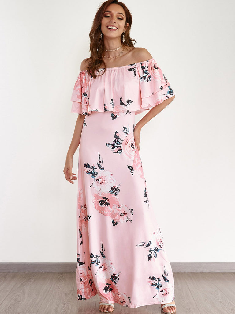 Ladies Short Sleeve Maxi Dresses