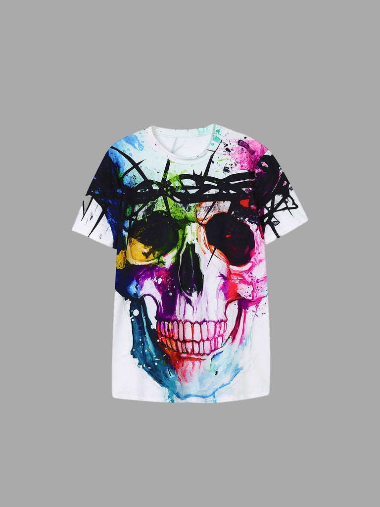 Round Neck Skull Pattern Design T-Shirts