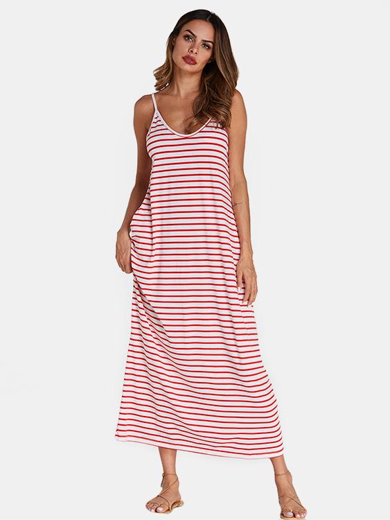 Womens Striped Maxi Dresses