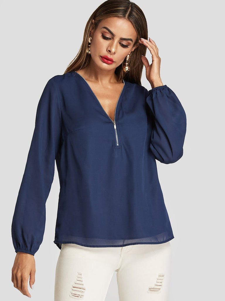 Ladies Navy Blouses