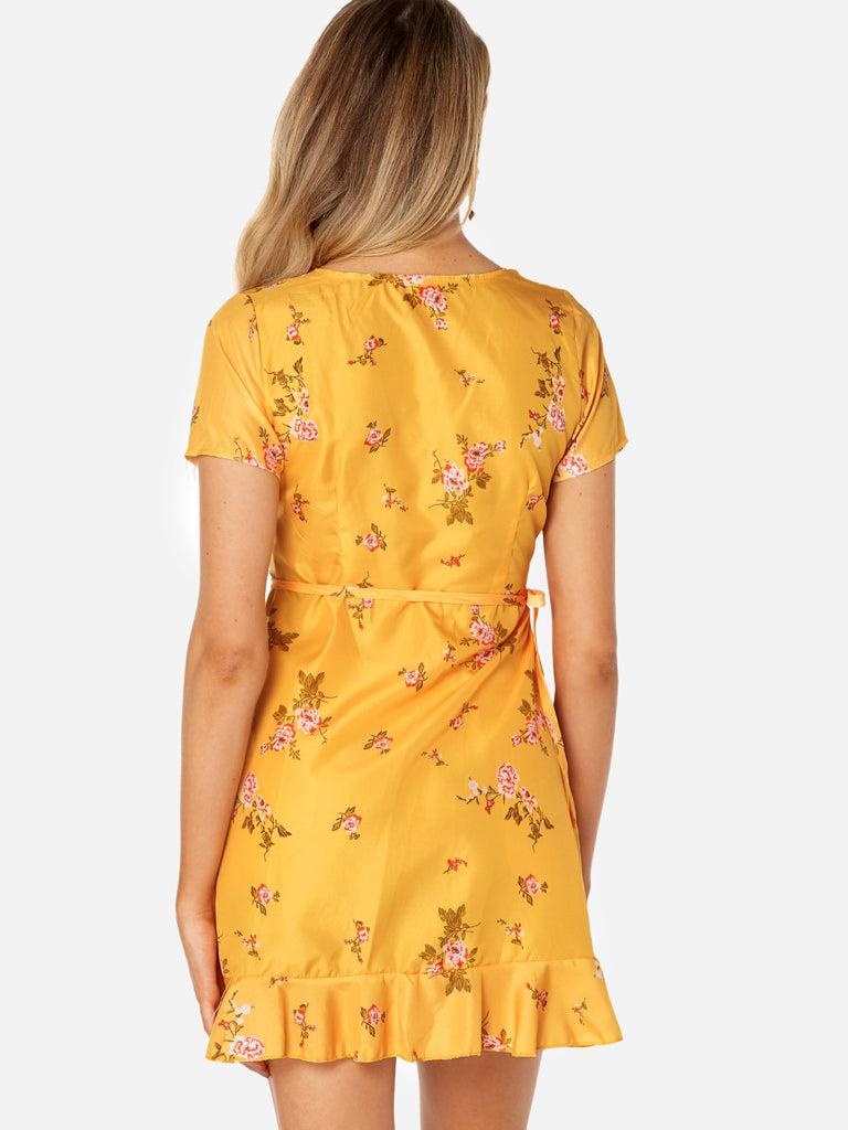 Womens Yellow Mini Dresses