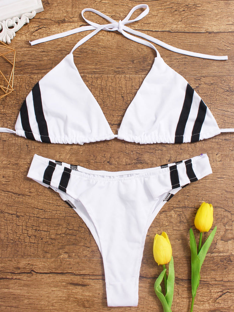 Strapless Sleeveless Backless Two Piece Bikinis