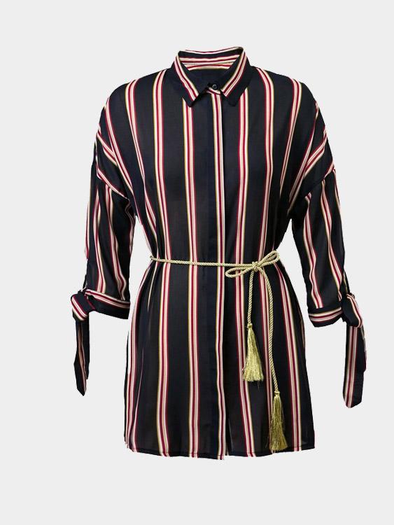 Long Sleeve Stripe Mini Dress