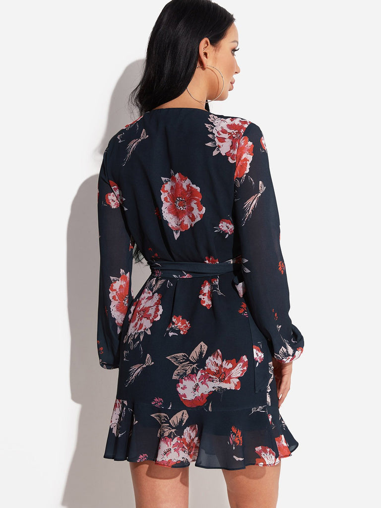 Womens Black Floral Dresses