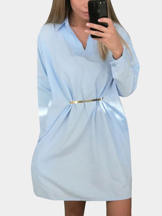 Womens Blue Shirt Dresses