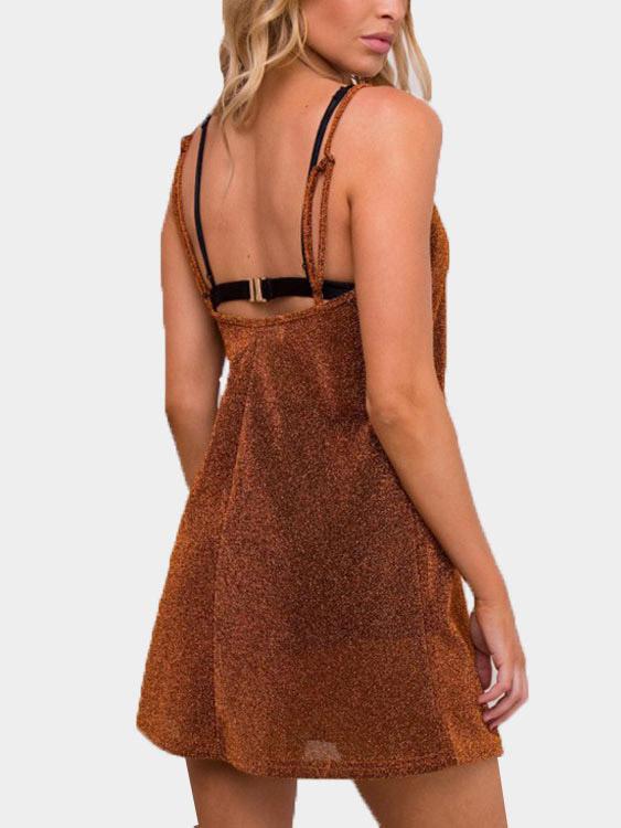 Womens Gold Mini Dresses