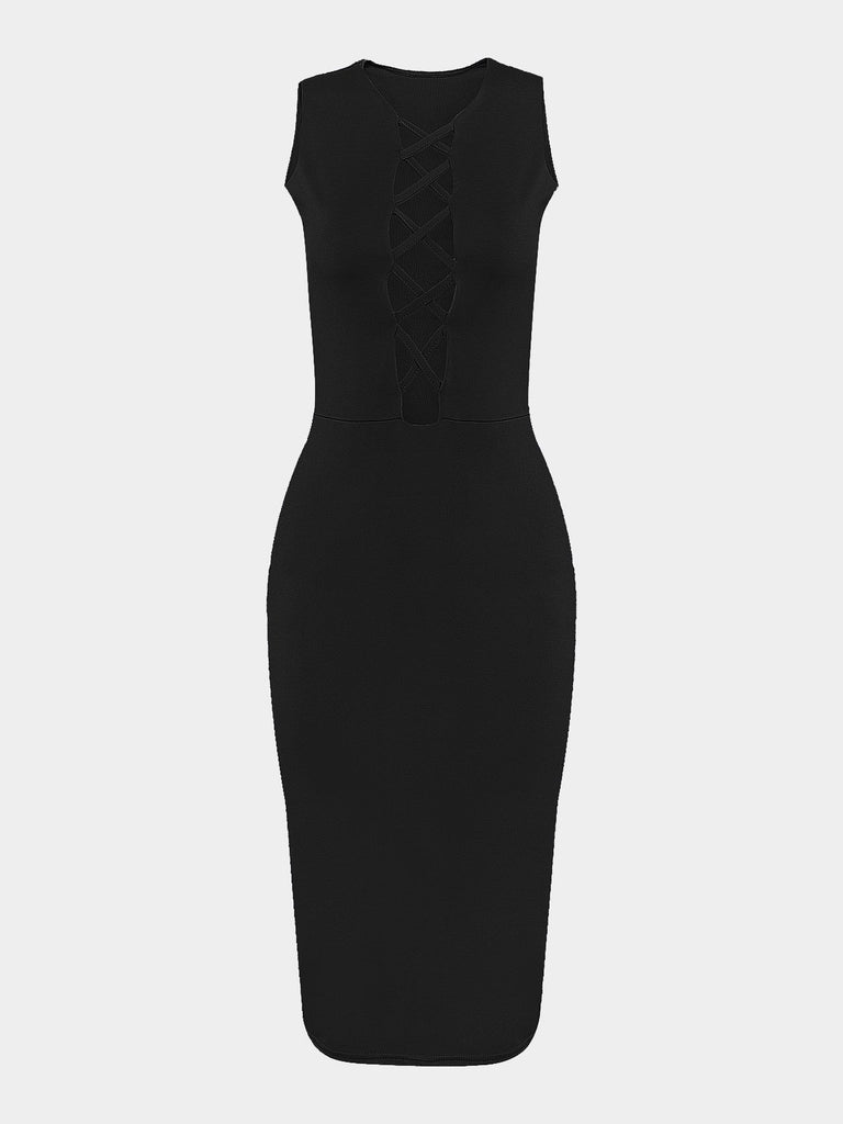 Ladies Sleeveless Midi Dress