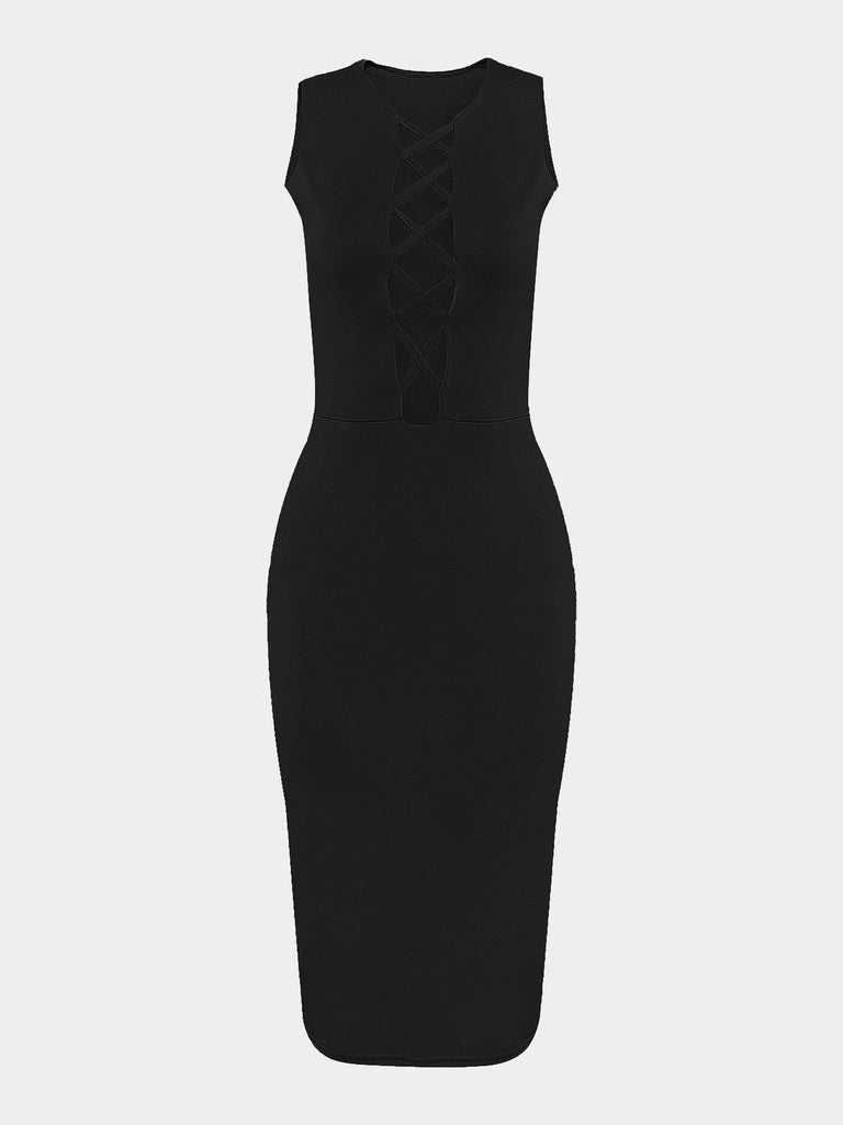 Ladies Sleeveless Midi Dress