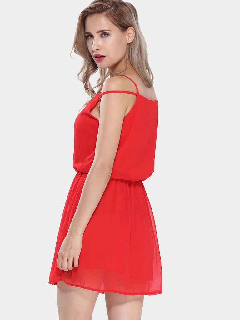 Womens Red Chiffon Dresses