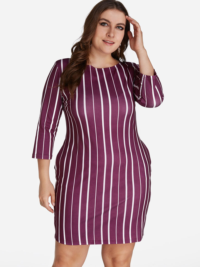 Ladies Burgundy Plus Size Dresses