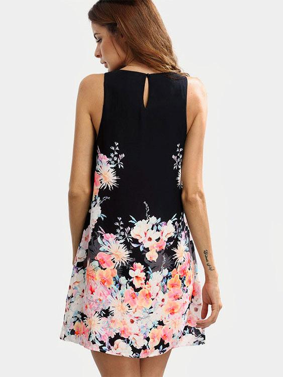 Womens Black Floral Dresses