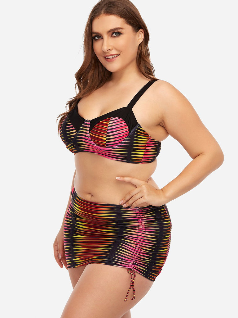 Ladies Pink Plus Size Swimwear