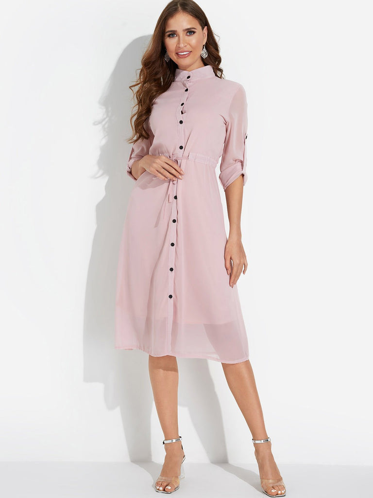 Womens Short Sleeve Midi Dress