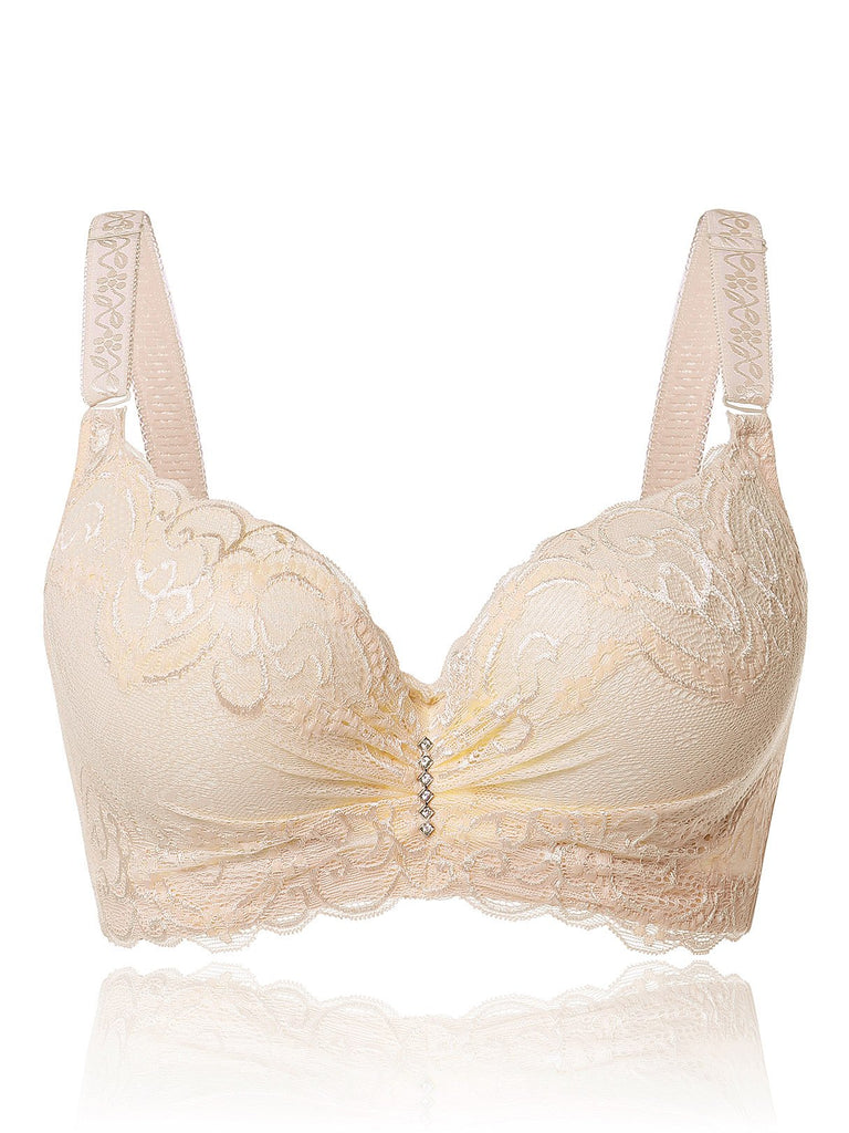 Plus Size Lace Insert Bra With Wire
