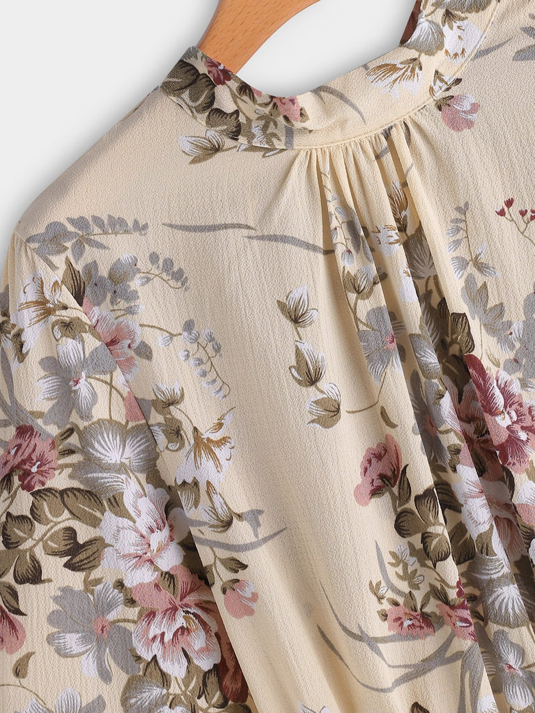Ladies Khaki Floral Dresses