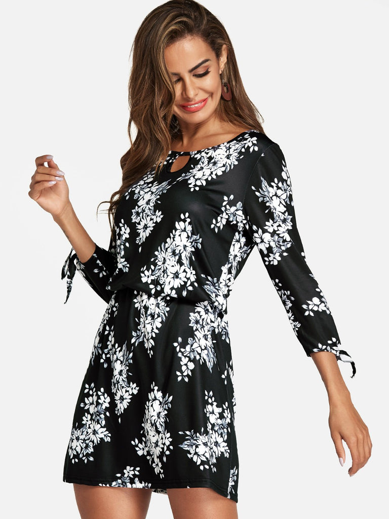 Ladies 3/4 Sleeve Mini Dress
