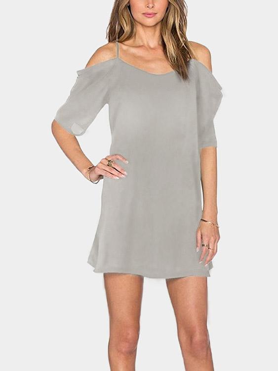 Cold Shoulder Half Sleeve Mini Dresses