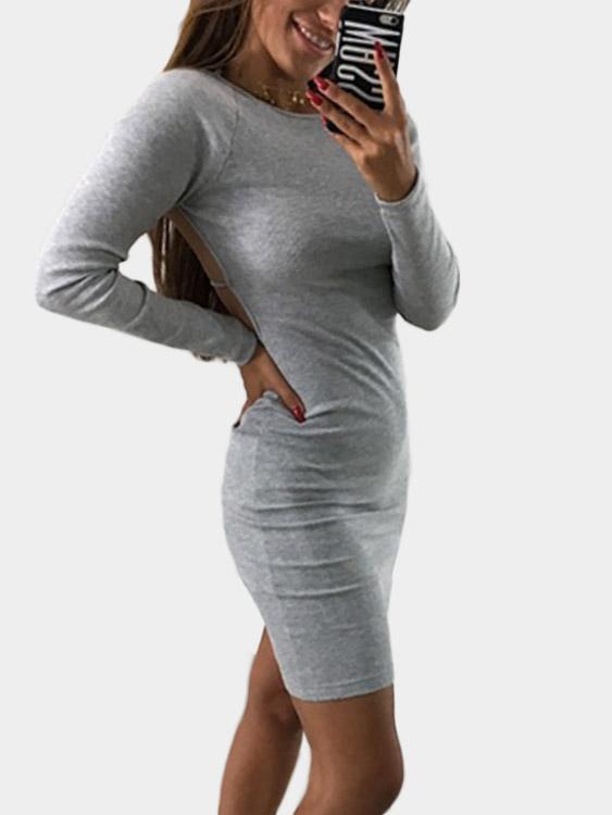 White Long Sleeve Bodycon Maxi Dress
