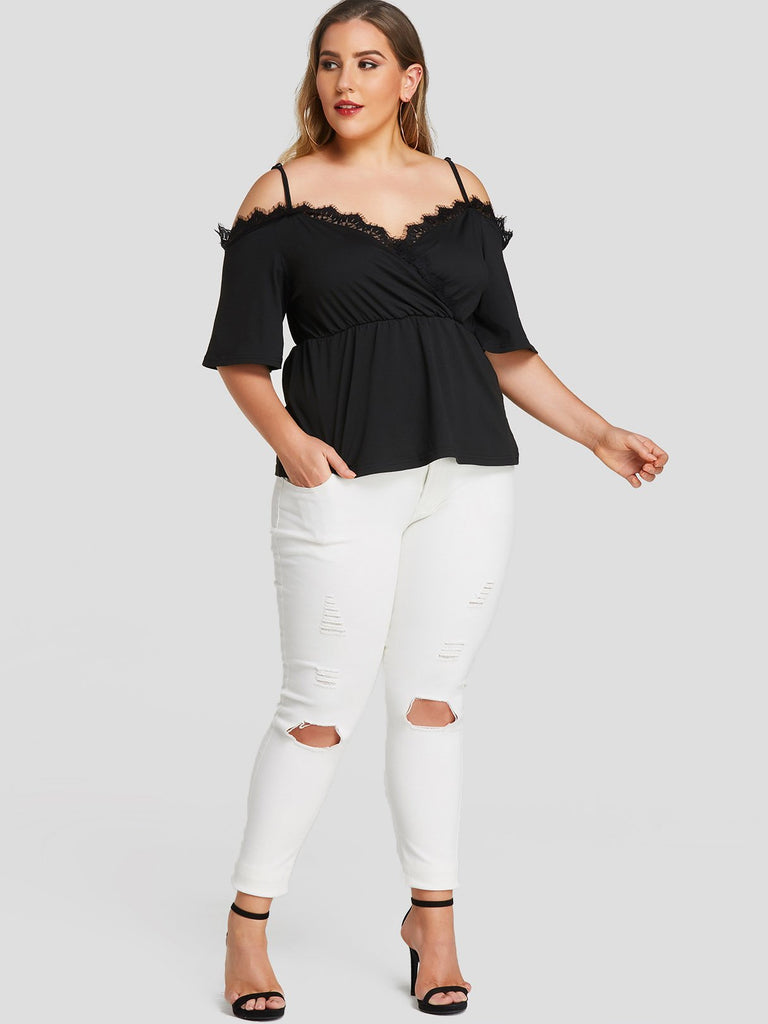 Womens Black Plus Size Tops