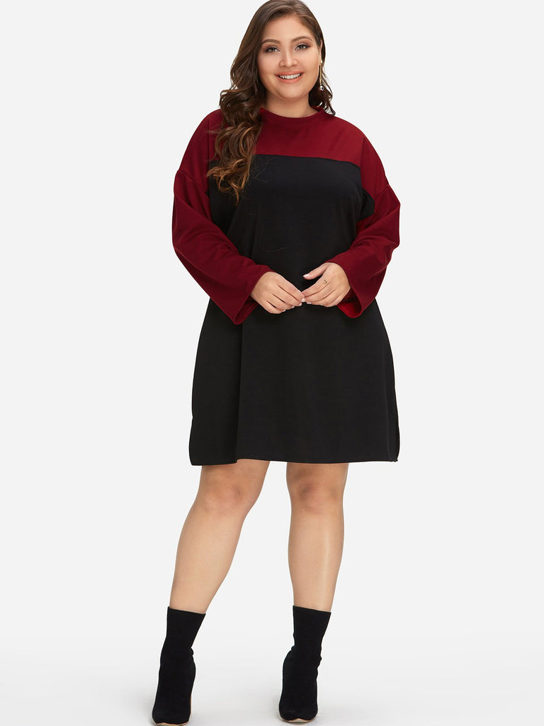Womens Long Sleeve Plus Size Dress