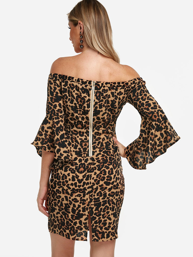 Womens Leopard Mini Dresses