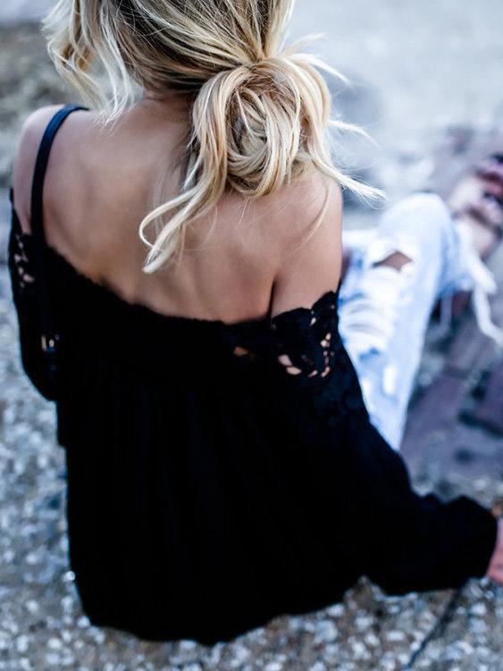 Womens Black Blouses