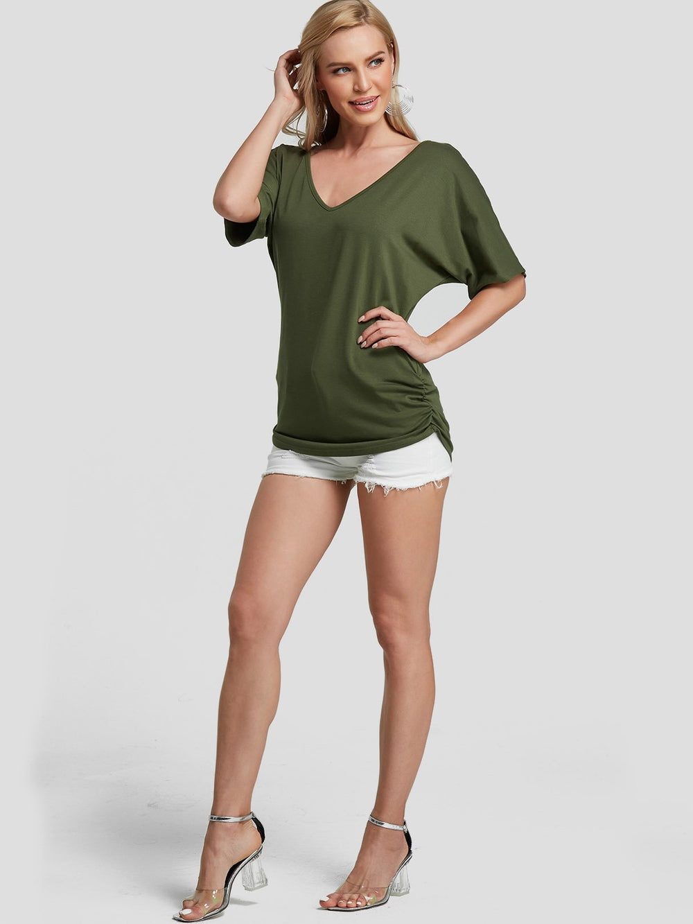 Womens Army Green T-Shirts