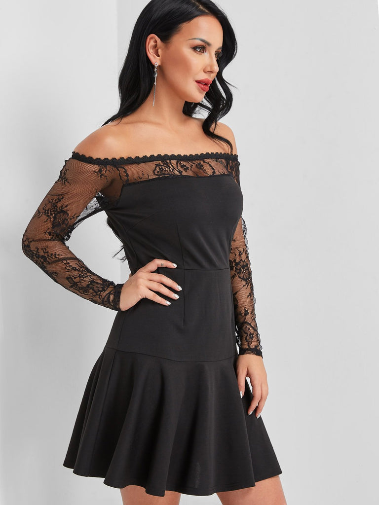 Ladies Black Off The Shoulder Dresses