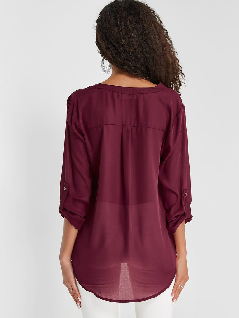 Womens Burgundy Blouses