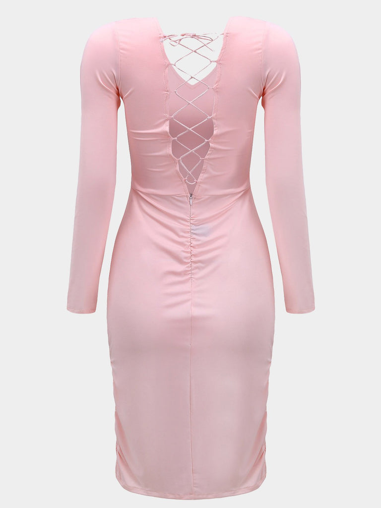 Womens Pink Midi Dresses
