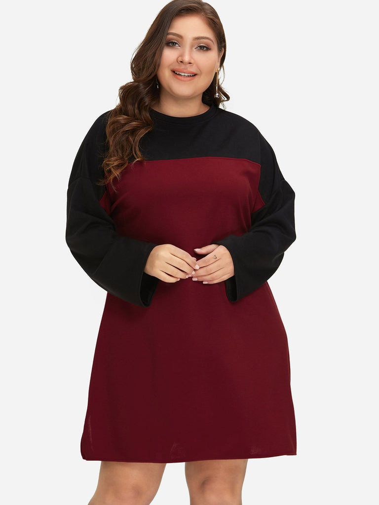 Womens Long Sleeve Plus Size Dress