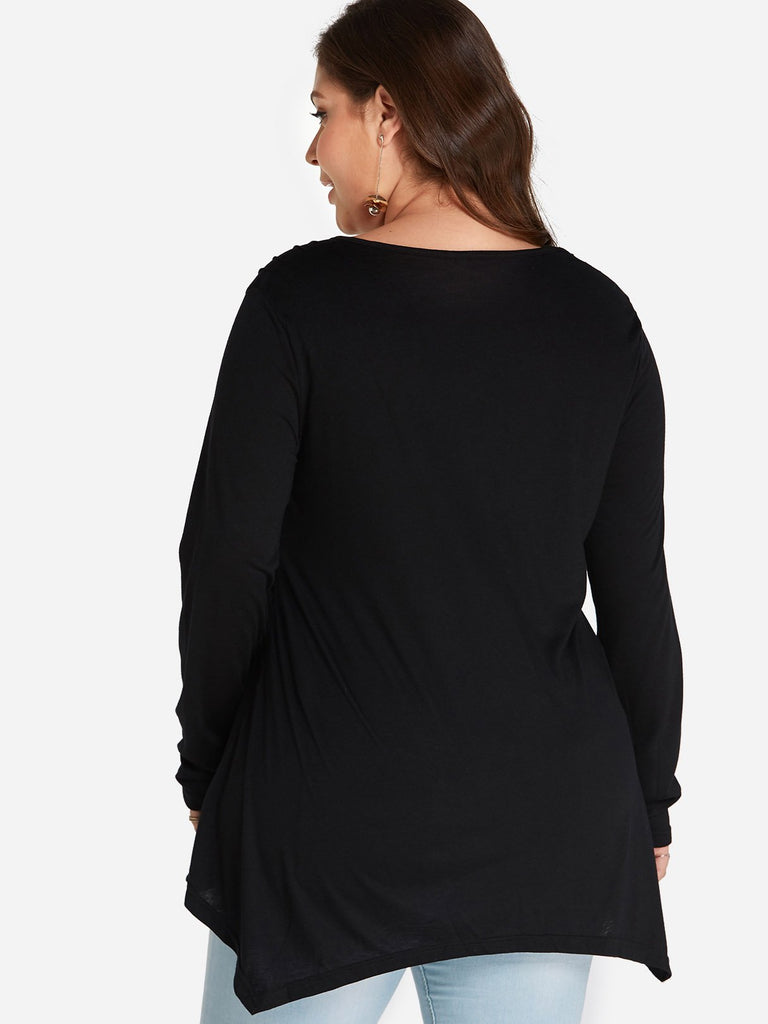 Womens Black Plus Size Tops