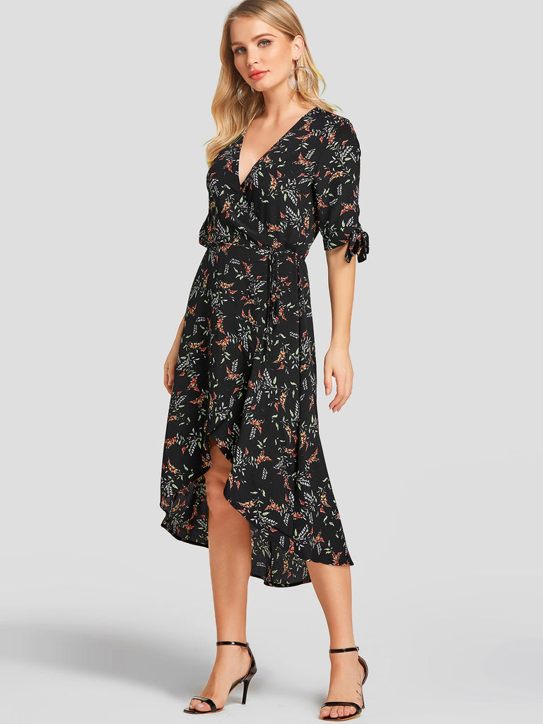 Ladies Black Floral Dresses