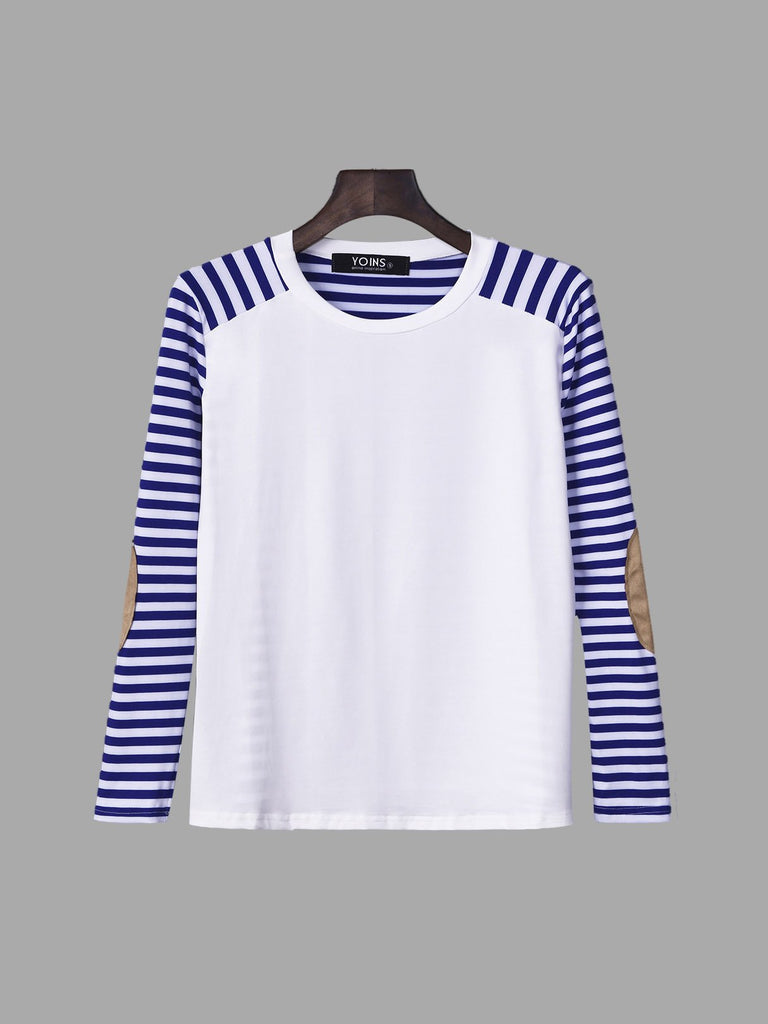 Round Neck Stripe Long Sleeve Fashion T-Shirt