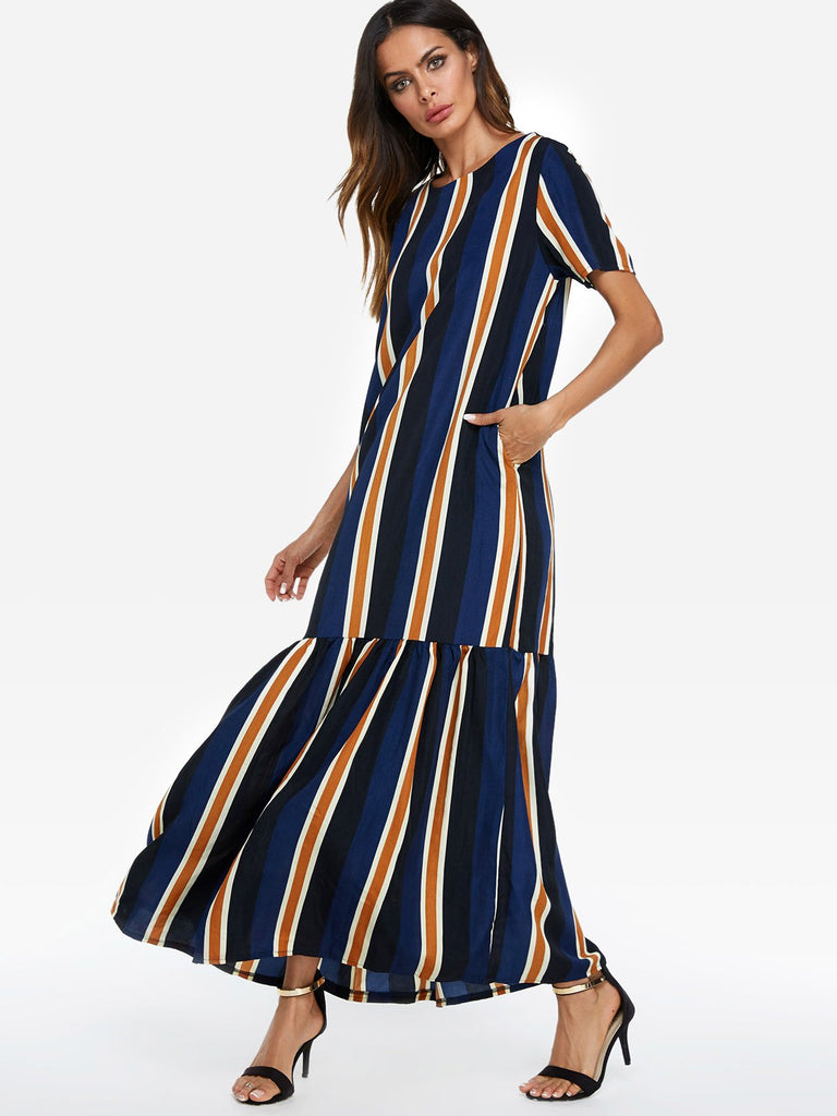 Womens Short Sleeve Maxi Dress