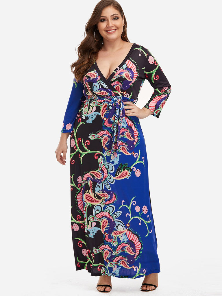 Ladies Long Sleeve Plus Size Maxi Dresses