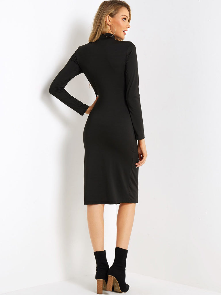 Womens Black Midi Dresses
