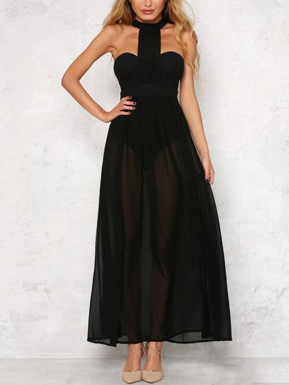 Ladies Black Maxi Dresses