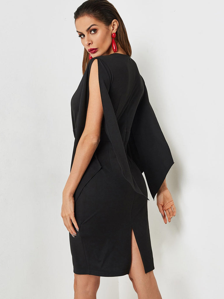 Womens Black Midi Dresses