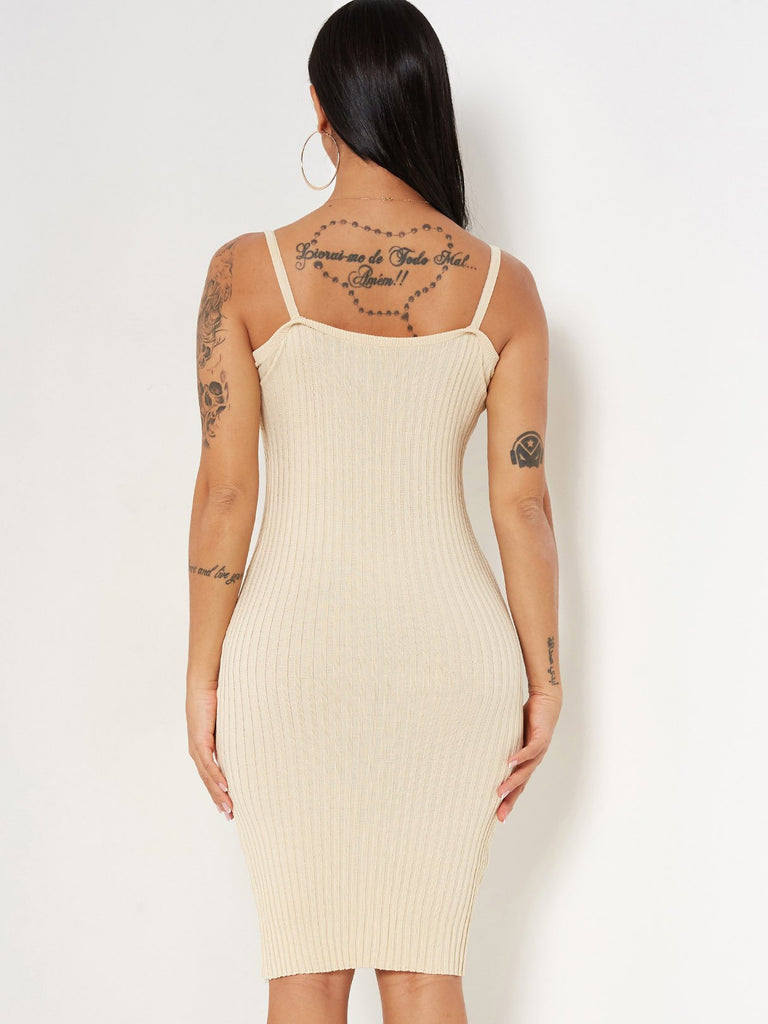 Womens Beige Bodycon Dresses