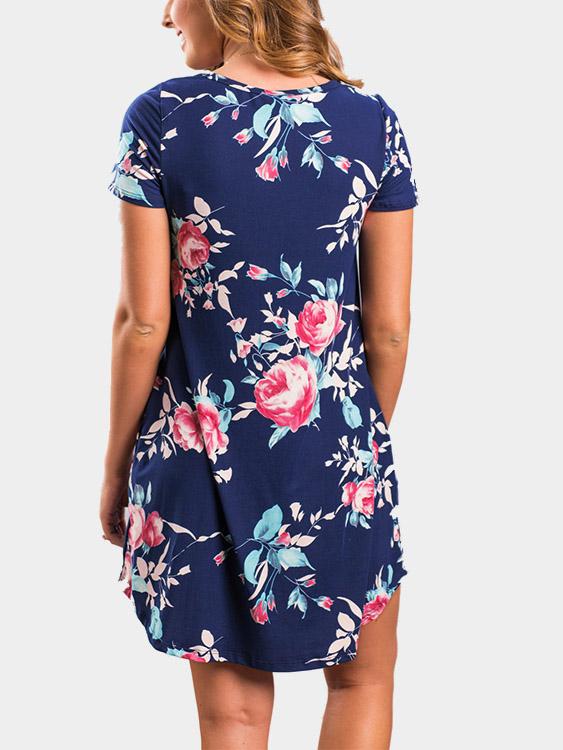 Womens Navy Floral Dresses