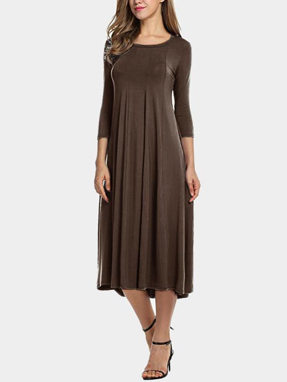 Ladies Burgundy Midi Dresses