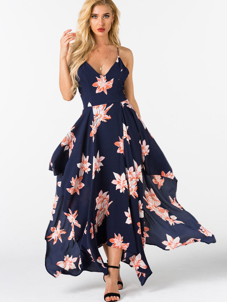 Ladies Navy Maxi Dresses